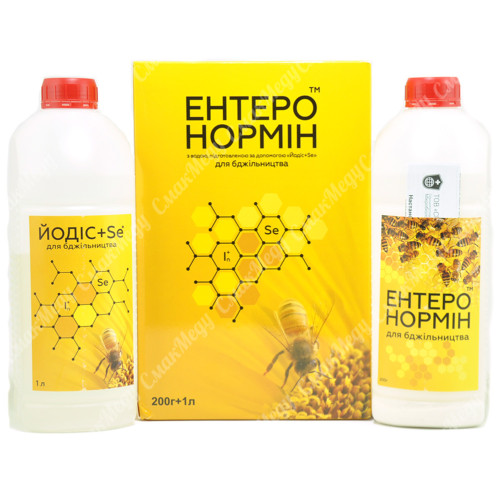 Энтеронормин с Йодис + Se (200 г + 1 л) на 50 пчелосемей