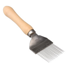 Вилка пасічна нержавіюча з дерев'яною ручкою для розкриття сотів