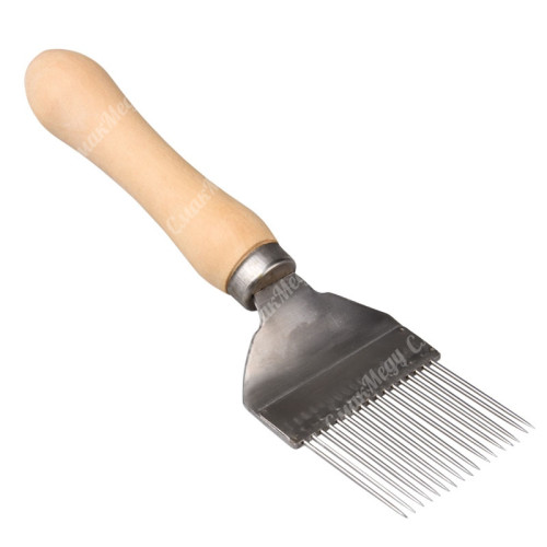 Вилка пасечная нержавеющая с деревянной ручкой для распечатывания сот