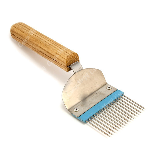 Вилка із нержавіючої сталі з пластмасовою вставкою і прямий голкою