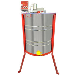 Медогонка радиальная на 24 рамки на 145 рамку из нержавеющей стали, бак-ротор AISI 430, с блоком управления 220V/12V, с крышкой и подставкой