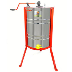 Медогонка с поворотом кассет 2-х рамочная (Бак-нерж AISI 430; кассеты, ротор-крашеные; кран пластик. + подставка + крышка) М2008 