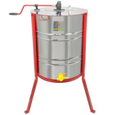 Медогонка с поворотом касет 4-х рамочная (бак нержавеющая сталь AISI 430, ротор, кассеты порошковое покрытие, кран пластик,подставка+крышка 