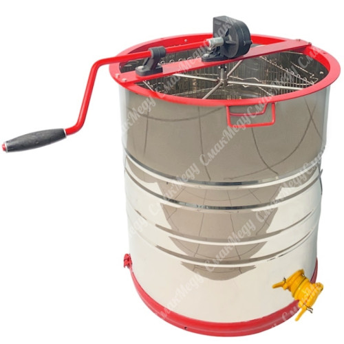 Медогонка неповоротная 4-х рамочная (бак нержавеющая сталь AISI 430, кассеты, ротор – порошковое покрытие; кран – кран-пластик) ABB М7011