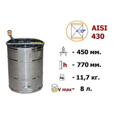 Медогонка 2-х рамочная неповоротная, нержавеющая (AISI 430) melisa93