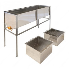 Стіл для розпечатування рамок з двома кошиками (1,5 метра Лист 0,8 AISI 304 нерж), кран пластик