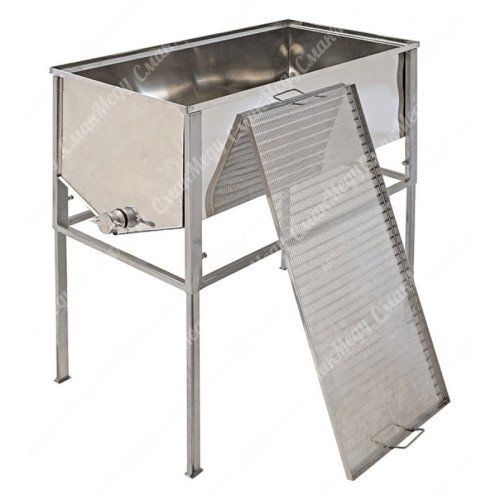 Стол для распечатки рамок плоская корзина FB (1 метр, Лист 0,5 AISI 304 нерж), кран нерж