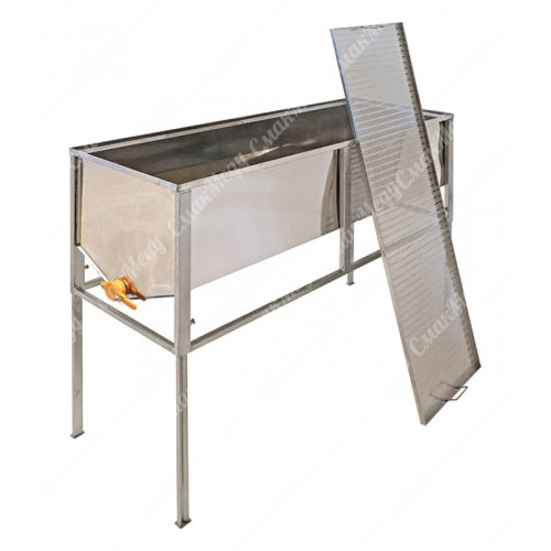 Стол для распечатки рамок плоская корзина FB (1,5метра Лист 0,5 AISI 304 нерж), кран пластик