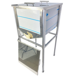 Стол для распечатки рамок (50 см, плоская корзина, Лист 0,5 мм AISI 304 нерж), кран нержавеющий