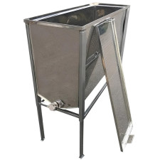 Стіл для розпечатування під Українську рамку  (1 метр, плоский кошик, Лист 0,5 AISI 304 нерж), кран нерж