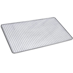 Лоток из нержавеющей стали + нержавеющая сетка без бортов 10*10 (360*450)