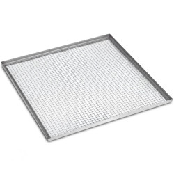 Лоток из нержавеющей стали + нержавеющая сетка с бортами 10*10 (500×500)
