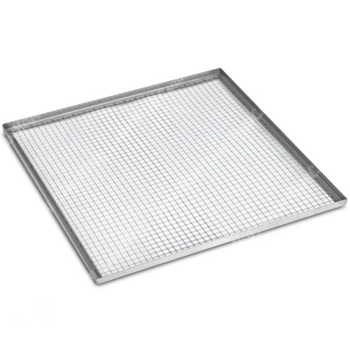 Лоток из нержавеющей стали + нержавеющая сетка с бортами 10*10 (500×500) (500×500)