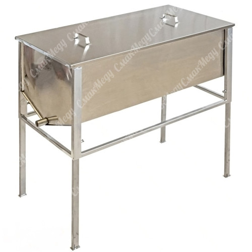 Стіл воскотопка 1.5 м. для парогенератора з плоским кошиком та кришкою нержавіюча сталь 0,8мм АВВ-100