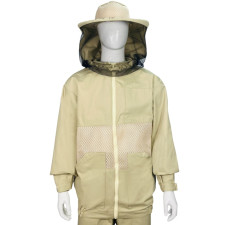 Куртка бджоляра Люкс 100% катон тришарова вентиляційна сітка Air Mesh, класична маска Кірея