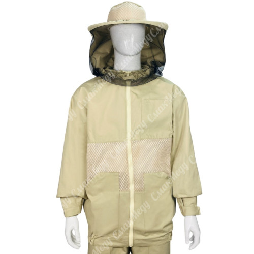 Куртка пчеловода Люкс 100% катон трехслойная вентиляционная сетка Air Mesh, классическая маска Кирея