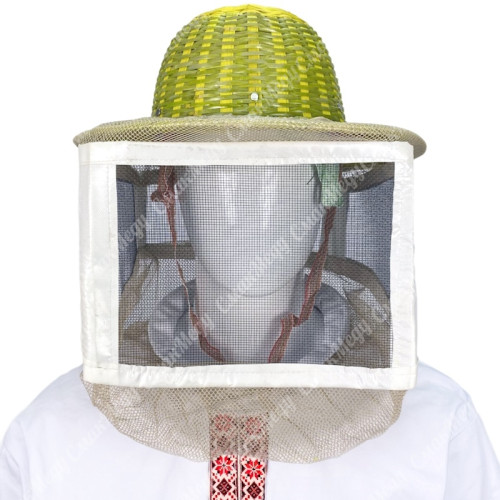 Маска бджоляра бамбукова з металевою сіткою