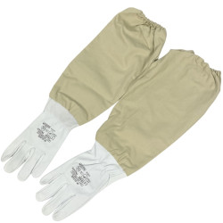 Перчатки пчеловода кожаные, с нарукавником, Украина