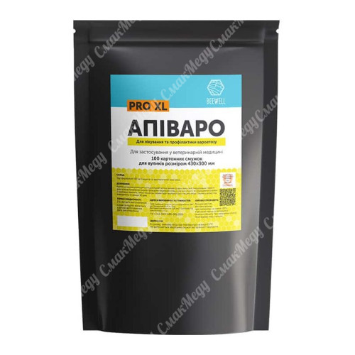 Смужки для профілактика та лікування уражених кліщами бджіл "Апіваро" (для вуликів 430×300см) 100шт BeeWell