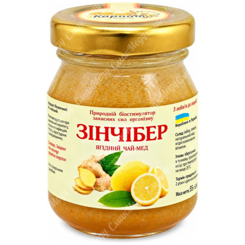 Ягідний чай мед ЗІНЧИБЕР 90г. «Мед Карпат»