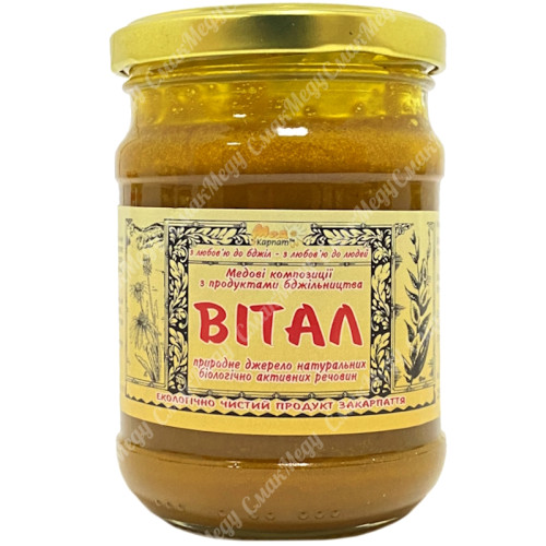 Медовая композиция Мед с пчелиной пыльцой Витал 350г