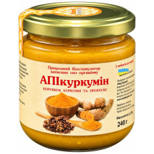 Мед з куркумою Апікуркумін 250г Медова композиція "Мед Карпат"