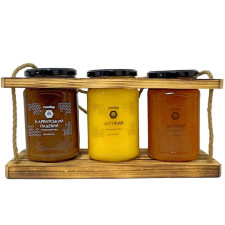 Подарунковий набір меду "Панський Резерв №1" Карпатський Падевий, Луговий, Лісовий - 3*1 кг = 3 кг