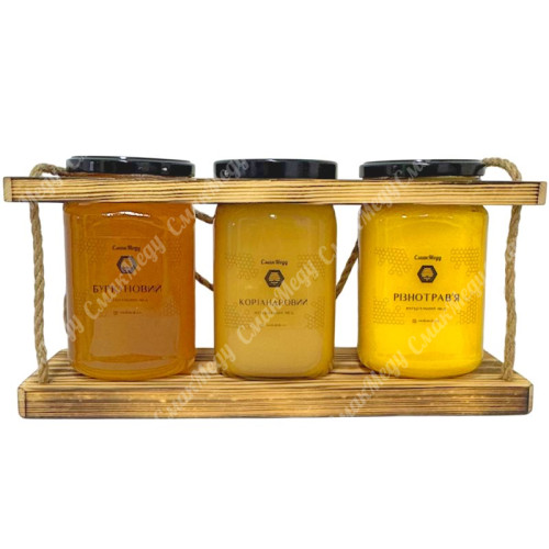 Подарочный набор меда "Панский Резерв №3" Донник, Кориандр, Разнотравье - 3*1 кг = 3 кг