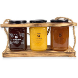 Подарочная упаковка на 3 банки по 1 кг, дерево