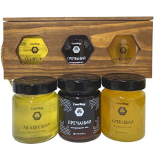 Подарунковий набір меду "Преміум" Акація, Липа, Гречка 3*250 г = 750 г
