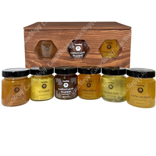 Подарочный набор "Благородный Сбор" Лесной,Луговой,Карп.Падевый,Липа+Мята,Акация,Боркун. 6*250г