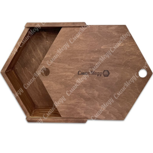 Коробка деревянная "Сота" под мед на 12 баночек по 250 г.