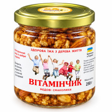 Вітамінчик мед із сухофруктами та горіхами 230г.