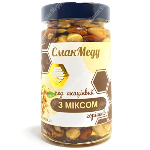 Мед з горіхами (мікс) 400 г