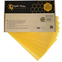 Вощина на рамку Дадан трутневая, "Медове місто" упаковка 1 кг