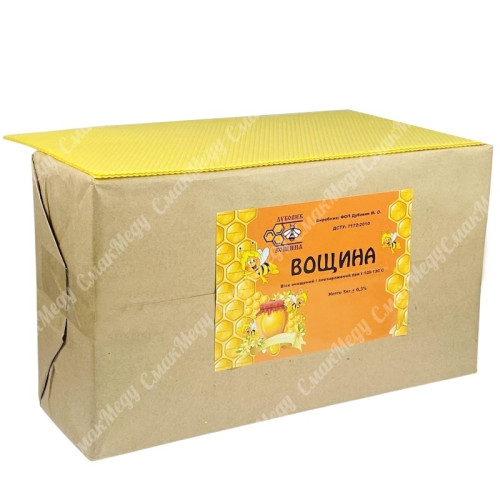 Вощина на рамку Дадан 300 мм, производитель ФОП Дубовик М.А., упаковка