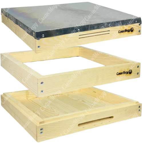 Комплект дно, подкрышник, крыша на 12–ти рамочный улей