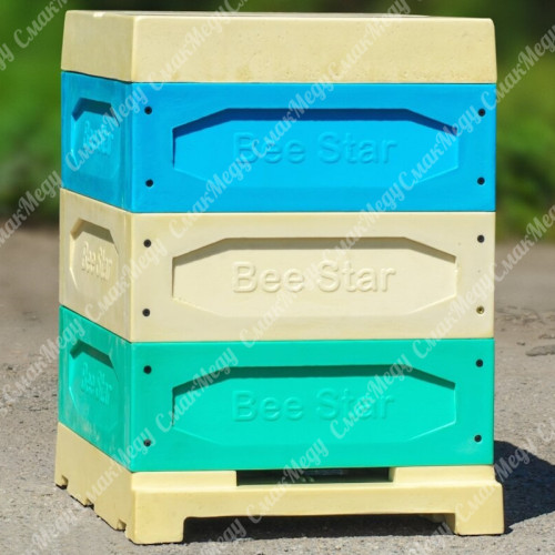 Улей 10 рамочный из пенополиуретана, 3 Корпуса 145 мм, цветной BeeStar