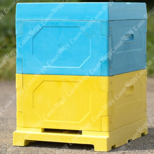 Улей 10 рамочный из пенополиуретана, 2 Корпуса, 230 мм (Рута) цветной BeeStar