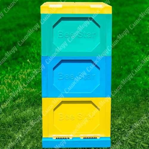 Улей 12 рамочный из пенополиуретана, 3 Корпуса 300 мм, цветной BeeStar