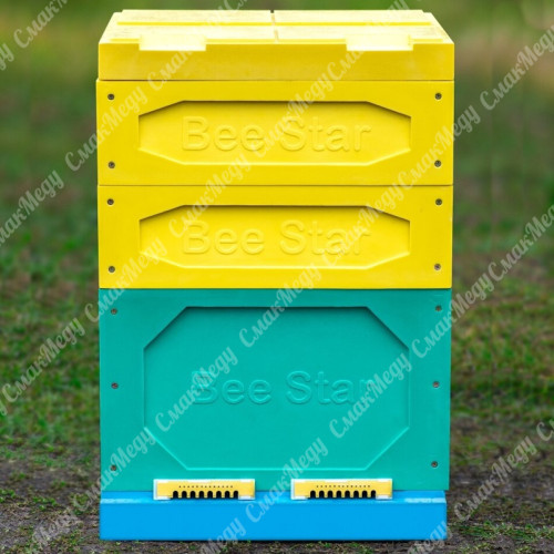 Вулик 12 рамковий з пінополіуретану, 300 мм+ 2 корпуси 145 мм кольоровий BeeStar