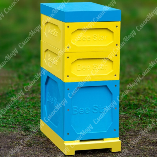 Вулик 6 рамковий з пінополіуретану, 2 Корпуси 145 мм + 300, кольоровий BeeStar