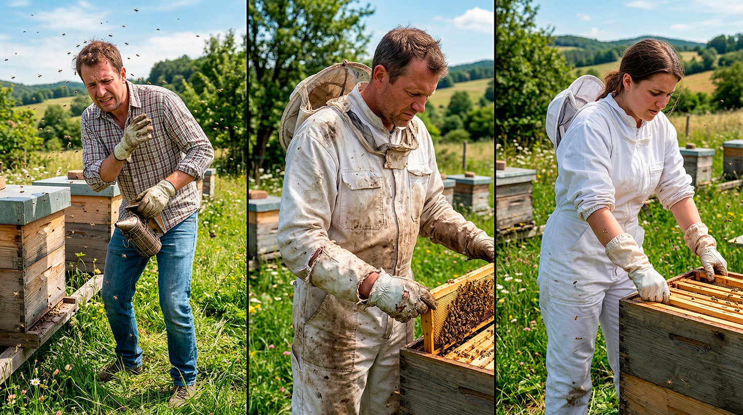 Чим небезпечна робота на пасіці без спеціальної екіпіровки